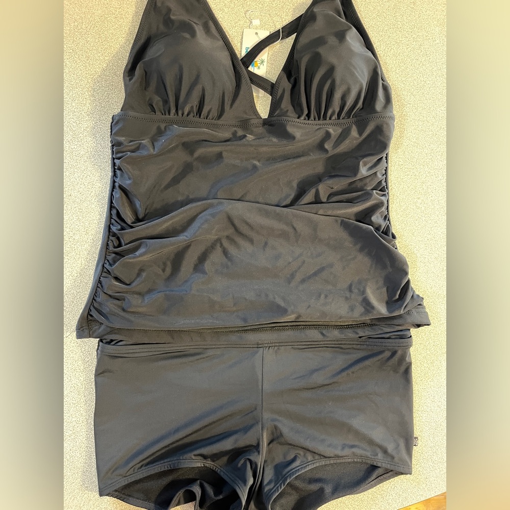 Black La Vie En Rose Bottom and Beachsissi Tankini Swim Top